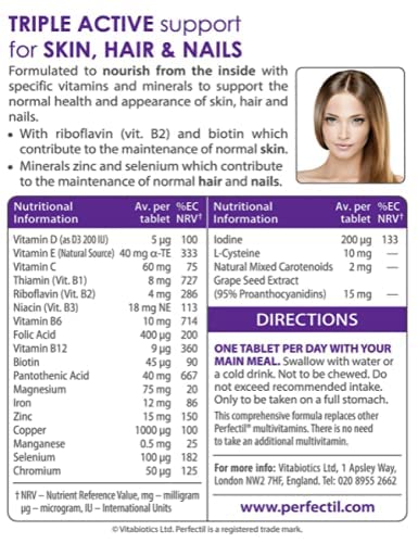 Centrum Vitabiotics Perfectil Original Multivitamin 90 Tablets, UK Manufacturing, Daily Nutrient Support