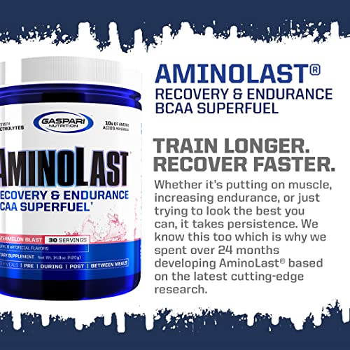 Gaspari Nutrition Aminolast Recovery & Endurance BCAA Superfuel Lemon Ice 14.8 oz (420 g) - BCAA Recovery Formula