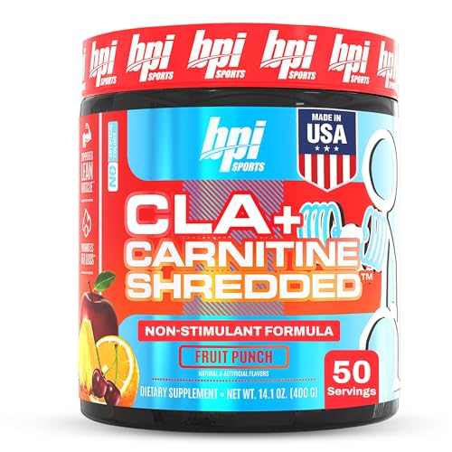 BPI CLA + Carnitine Shredded Fat Burner - Fruit Punch Flavor, 400g