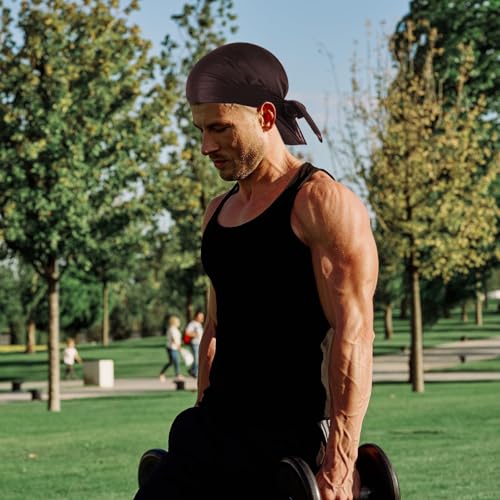 Silky Satin Durag - 2 Pack Premium Hair Wraps with Extra Long Tails for Men and Women