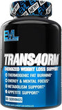 EVL Thermogenic Fat Burner Support - Fast Acting Weight Loss Energy and Appetite Support - Trans4orm Green Tea Supplement for Men and Women - 60 Servings