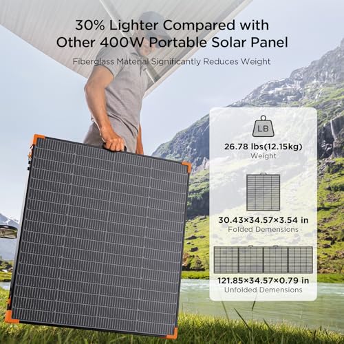 450W Foldable Solar Suitcase - IP67 Waterproof ETFE Panel for Off-Grid, Camping & RV