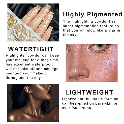 8 Colors Face & Body Shimmer Highlighter Palette - Contour & Makeup Illuminator