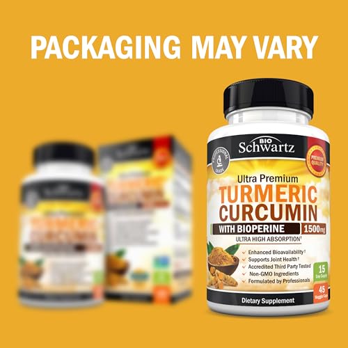 Turmeric Curcumin 1500mg with Black Pepper - 95% Curcuminoids - 45 Capsules