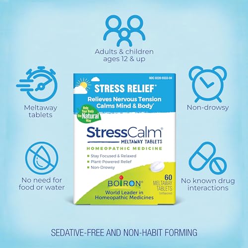 Boiron StressCalm Stress Relief Capsules - 60 Count Natural Calming Supplement