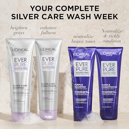 L'Oréal Paris EverPure Brightening & Nourishing Shampoo for Gray Hair - 8.5 Fl Oz