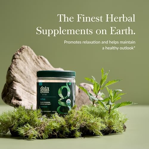 Gaia Herbs Organic Relax Gummies - Stress Relief & Sleep Support (45 Gummies)
