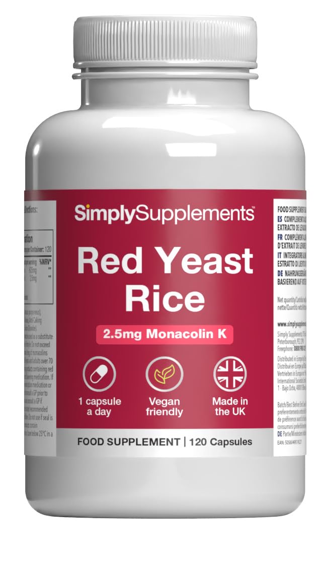 Red Yeast Rice 120 Capsules | Fermented Extract for Natural Cholesterol Support