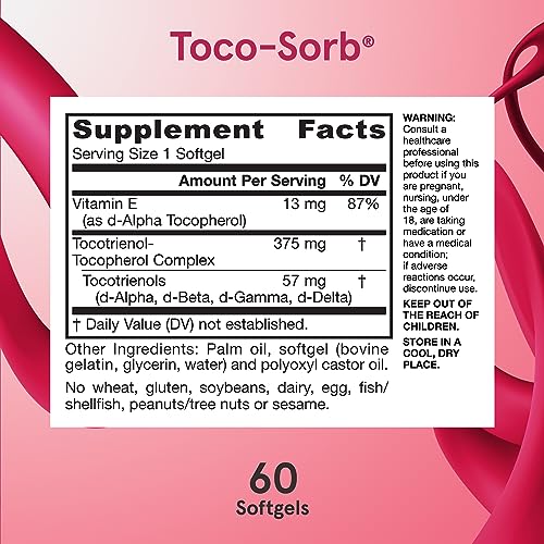 Jarrow Formulas Toco-Sorb Vitamin E - 60 Softgels - Antioxidant Powerhouse