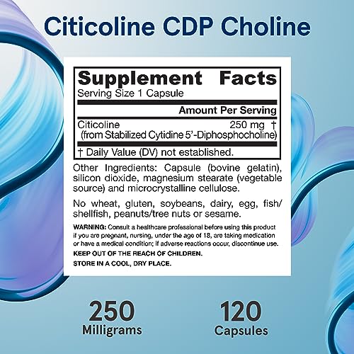 Jarrow Formulas Citicoline CDP Choline - Brain Health & Memory Support