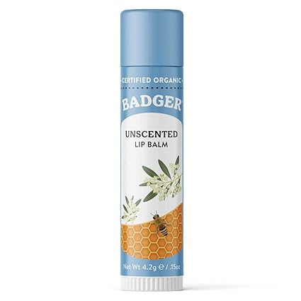Badger Unscented Lip Balm | Organic Hydration for Dry, Sensitive Lips