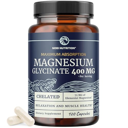 High Absorption Magnesium Glycinate 400mg - Sleep, Calm & Muscle Support (120 Capsules)