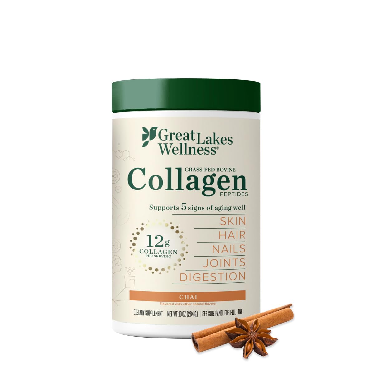 Great Lakes Wellness Chai Flavored Collagen - 283g