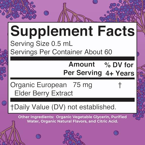 MaryRuth's USDA Organic Elderberry Liquid Drops for Kids | Immune Support | Vegan & Gluten-Free | 1oz