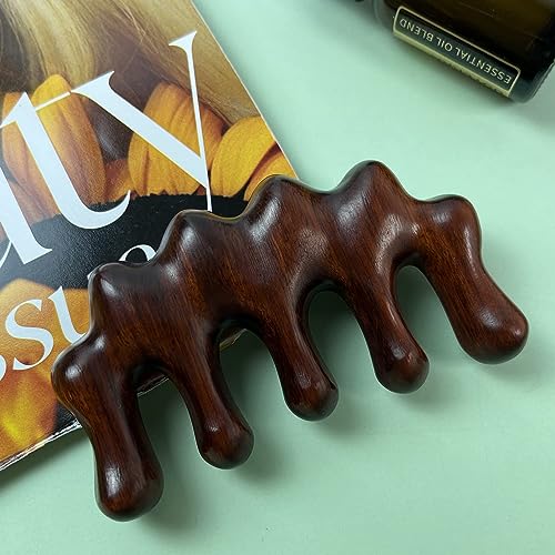 KASTWAVE Natural Sandalwood Massage & Acupressure Comb for Scalp, Face & Body