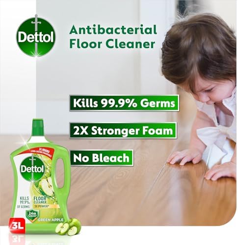 Dettol Power Floor Cleaner - Green Apple Scent (3L)