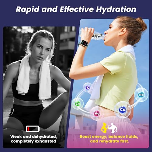 VitalHarvest 24 Sachets of Electrolyte Powder, 7 Flavors, Sugar Free for Daily Hydration, Low Sodium, Lemon-Lime, Watermelon, and Strawberry