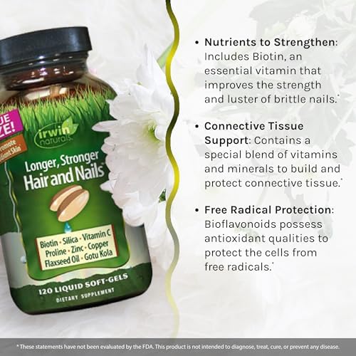 Irwin Naturals Healthy Skin, Hair & Nails: 120 Liquid Soft-Gels for Radiant Beauty