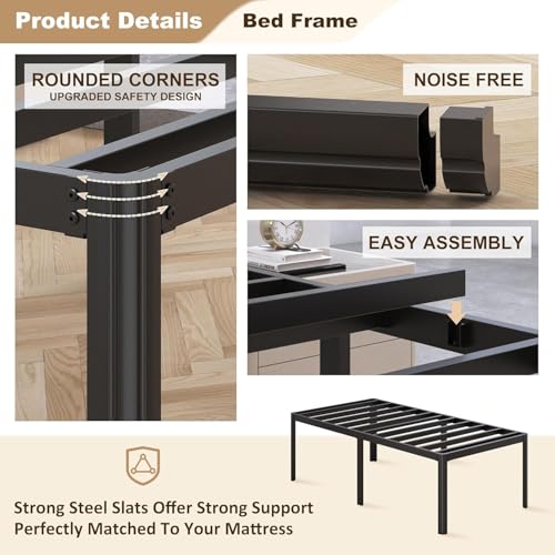 Wemart Twin Size Folding Bed with Mattress - Portable Roll Away Guest Bed (Black)