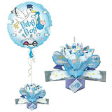 Amscan Baby Stork Pop-Up Foil Balloon Weight (Blue & Pink) | Gender Reveal Party