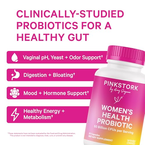 Pink Stork Women's Health Probiotic - pH Balance & Gut Support (30 Capsules)