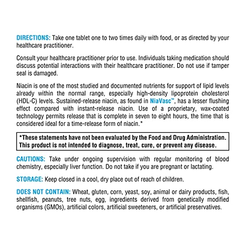 XYMOGEN NiaVasc 500mg Niacin - 120 Tablets for Cardiovascular Support