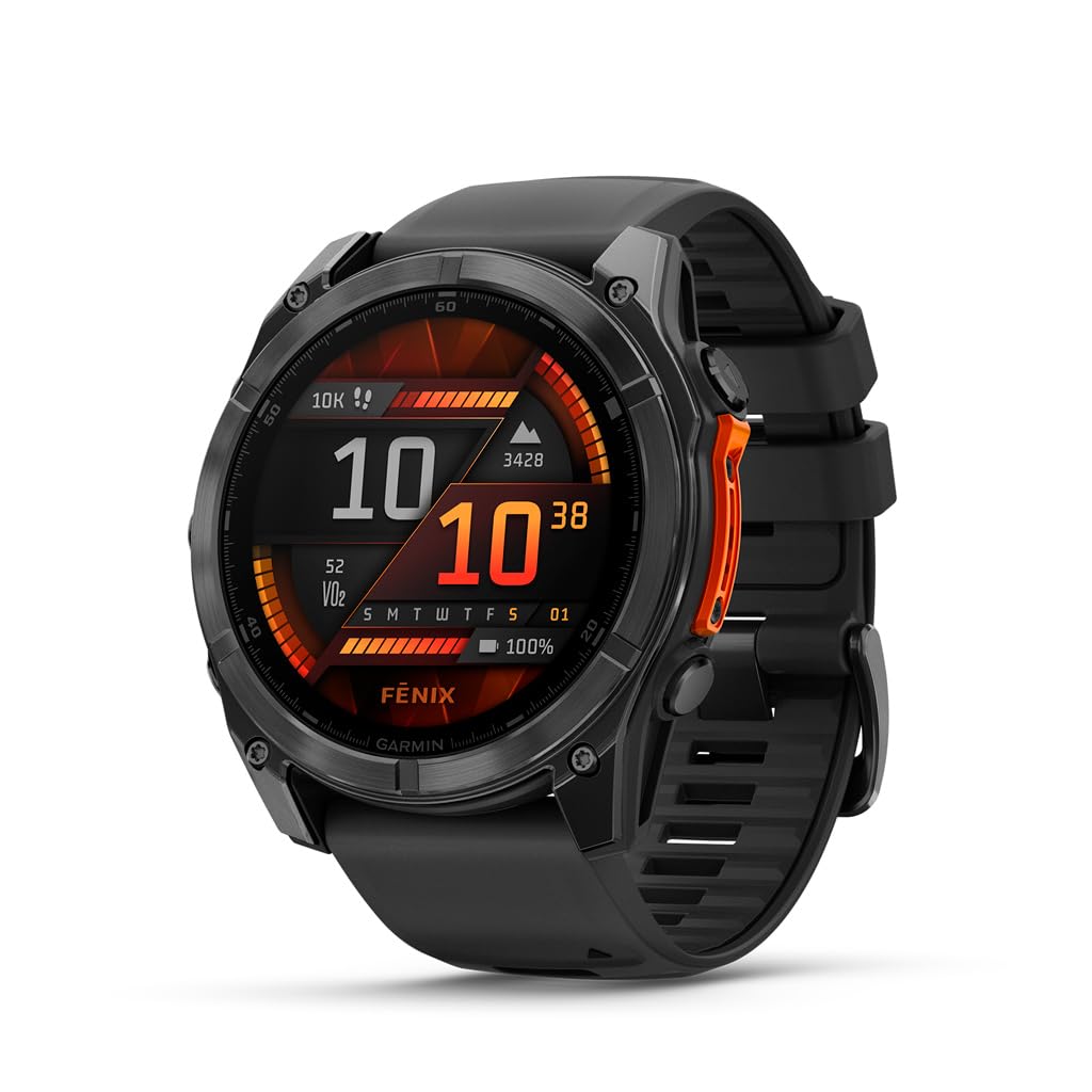 Garmin Fenix 8 - 51mm AMOLED Slate Gray Smartwatch with Black Silicone Band