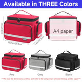 Premium Medical Bag with Detachable Divider - First Aid Nurse Tote for Home Healthcare, Students & Professionals - Red
