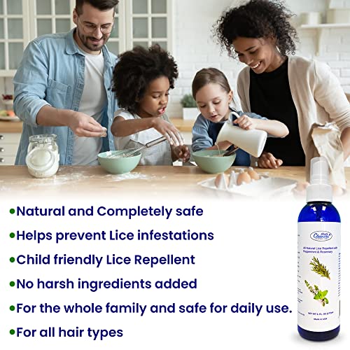 Lice Scare Away Peppermint & Rosemary Hair Spray - Natural Non-Toxic Lice Treatment for Kids & Adults