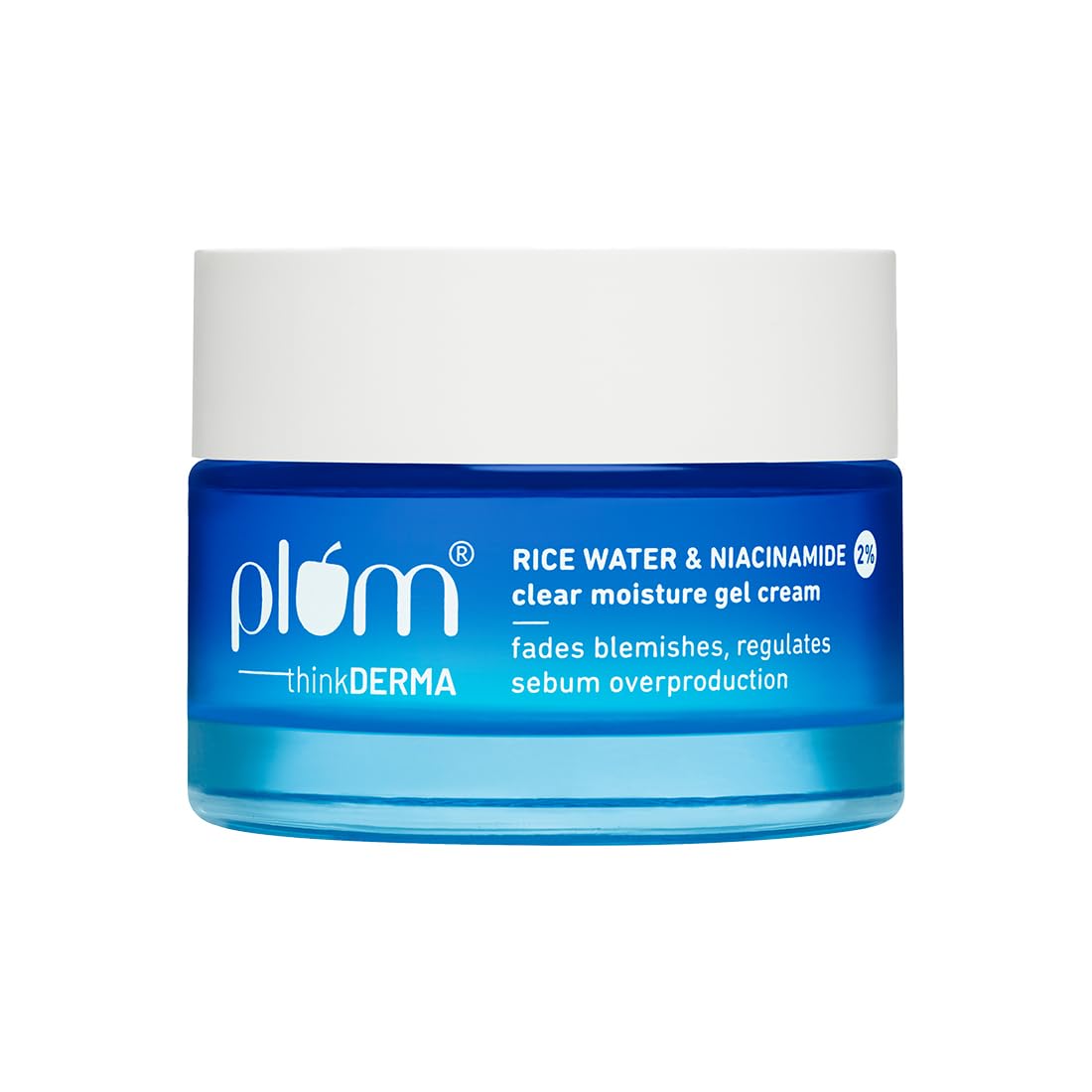 Plum 2% Niacinamide & Rice Water Super Light Gel Cream Moisturizer for Face - Oil-Free Hydration & Brightening