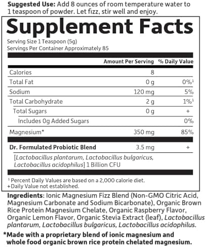 Garden of Life Magnesium Powder: Raspberry Lemon - Boost Energy & Relax Naturally