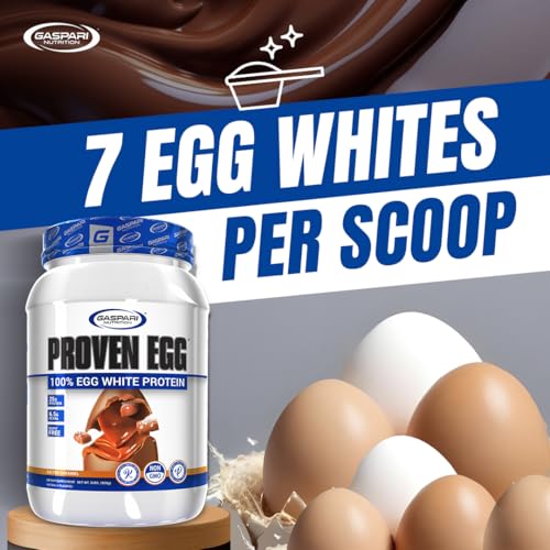 Gaspari Nutrition Proven Egg 100% Egg White Protein Powder Salted Caramel 2 lb - Low Carb High Protein