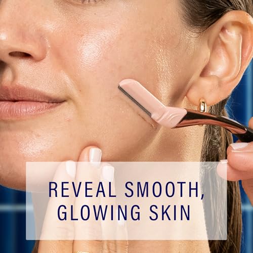 Schick Hydro Silk Dermaplaning Wand for Face with 6 Refill Blades | Professional Peach Fuzz Remover & Eyebrow Razor