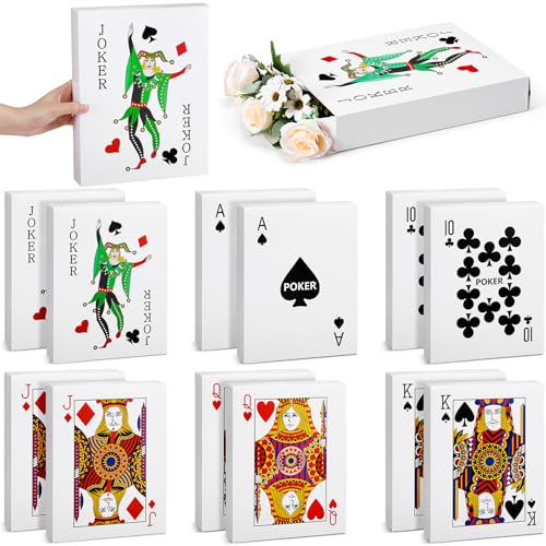 11 Inch Casino Poker Party Decorations - Large Playing Card Favor Boxes & Table Centerpieces - Las Vegas Night Theme Birthday Party Supplies (6 Pcs)