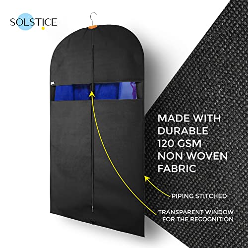 SOLSTICE Black Garment Suit Cover for Travel and Storage Protection