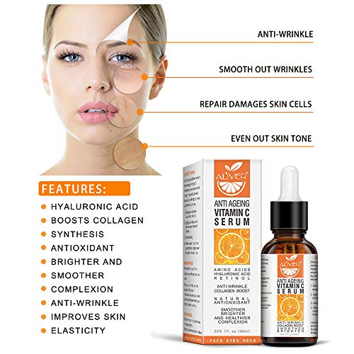 Vitamin C Serum with Hyaluronic Acid - Day & Night Anti-Aging Facial Serum