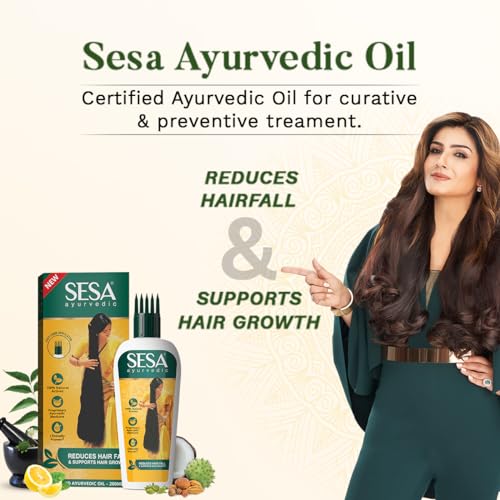 Sesa Ayurvedic Hair Oil - 5000 Year Old Kshir Pak Vidhi with Bhringraj & 17 Rare Herbs - 200ml