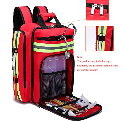 First Aid Bag Empty Professional Haversack with Dividers - Home Health Nurse & Community Care Kit