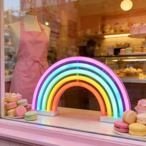 Neon Rainbow LED Sign - Decorative Wall Light for Kids Room & Party Decor
