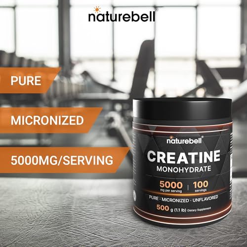 NatureBell Instant Creatine Monohydrate Powder 500g - Unflavored, Micronized, Keto & Vegan Friendly