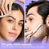 BOMBAE Reusable & Biodegradable Face & Eyebrow Razors - 3 Razors | Painless Hair Removal for Eyebrows, Upper Lip & Peach Fuzz | Dermaplaning Tool
