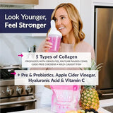 SkinnyFit Super Youth Tropical Punch Multi-Collagen Peptides + Probiotics, Baobab Fiber, Apple Cider Vinegar, Hyaluronic Acid, & Vitamin C, Skin, Hair, Joint & Metabolism Support, 30 Servings