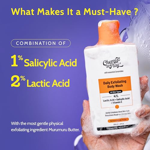 Chemist At Play 1% Salicylic Acid Exfoliating Body Wash - Paraben & SLS Free - 236ml