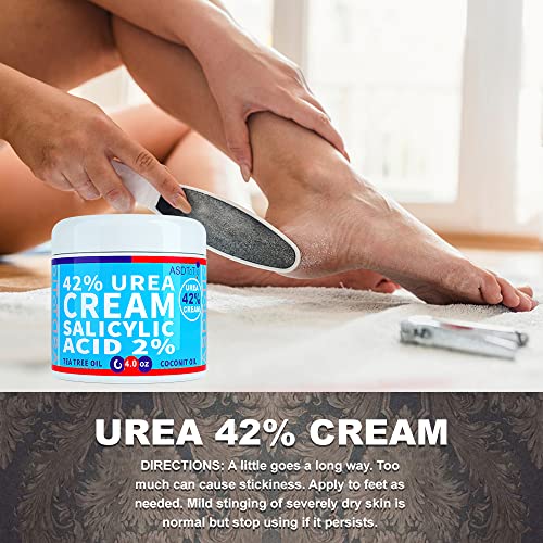 Premium 42% Urea Foot Cream with Salicylic Acid & Natural Oils - For Feet, Hands & Rough Skin