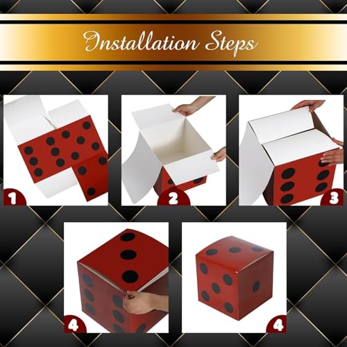 THE WHITE SHOP Dice Favor Boxes – Casino Theme Party Decorations with Large Jumbo Dice for Game Night, Vegas, New Year, Graduation & Prom Supplies