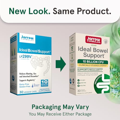 Jarrow Formulas Ideal Bowel Support - Reduces Bloating & Gas - 10 Billion Cells - 30 Capsules
