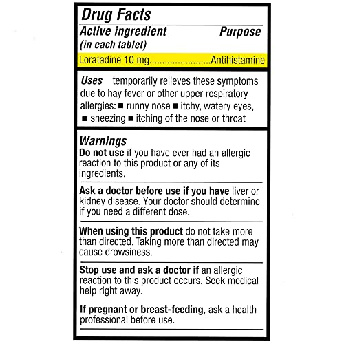 Puregen Labs Allergy Relief - 100 Tablets Loratadine 10mg 24-Hour Non-Drowsy Antihistamine