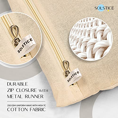 SOLSTICE Cotton Saree Storage Bags with Zipper - Set of 12 Large 16x14 Inch Wardrobe Organizer with Transparent Mesh Window