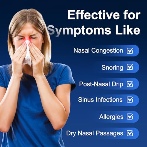 Maoever Neti Pot Sinus Rinse Kit - 300ml BPA-Free Bottle with 30 Salt Packs