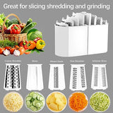 VEKAYA 5-in-1 Rotary Cheese Grater & Vegetable Shredder with Storage Box